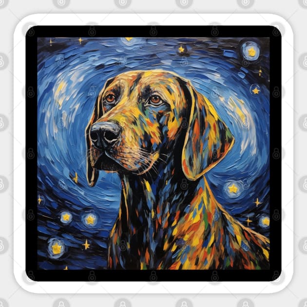 Plott hound Painted Portrait Sticker by NatashaCuteShop